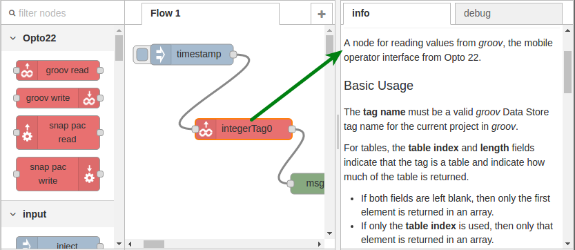 Inline help for _groov_ Read node