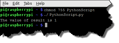 running the Python script