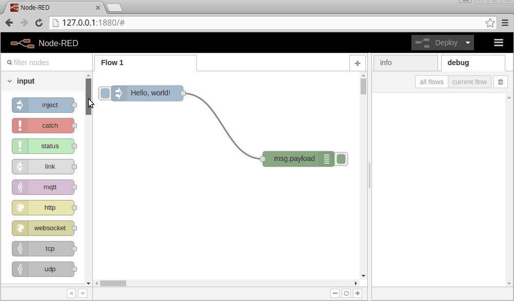 Node-RED Hello, world! Example, part 2 | Opto 22 Developer