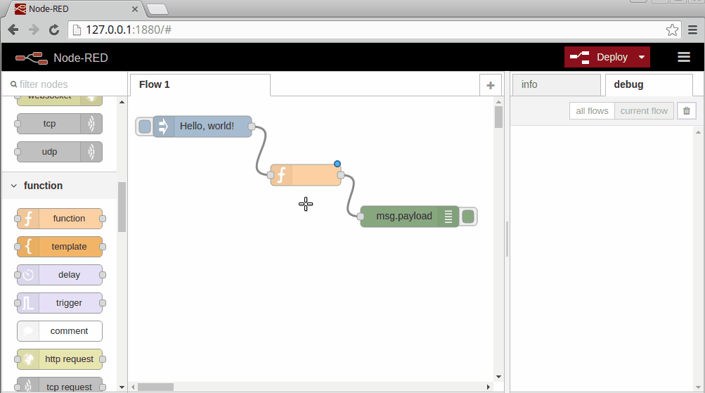 Node-RED Hello, world! Example, part 2 | Opto 22 Developer