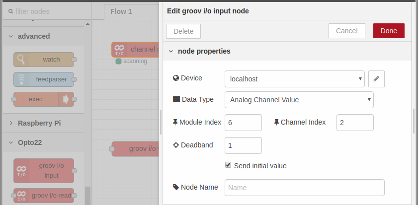 Input node example