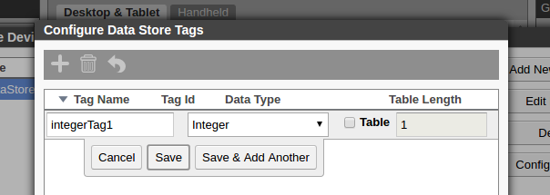 Add a Data Store device to a groov project